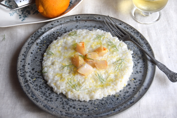 レモンとフェンネル香るほたてのリゾット