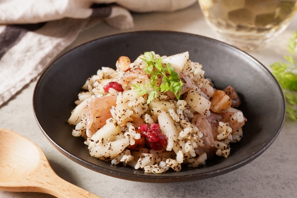 梨と生ハムのアールグレイカルローズライスサラダの画像