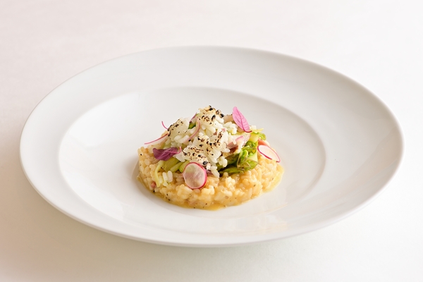 ”カル”ボナーラとカルローズドレッシングのアスパラガスサラダの画像