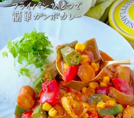 鶏肉とソーセージのガンボカレーの画像