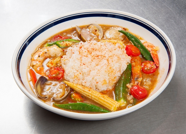 シーフードと野菜のガンボスープの画像